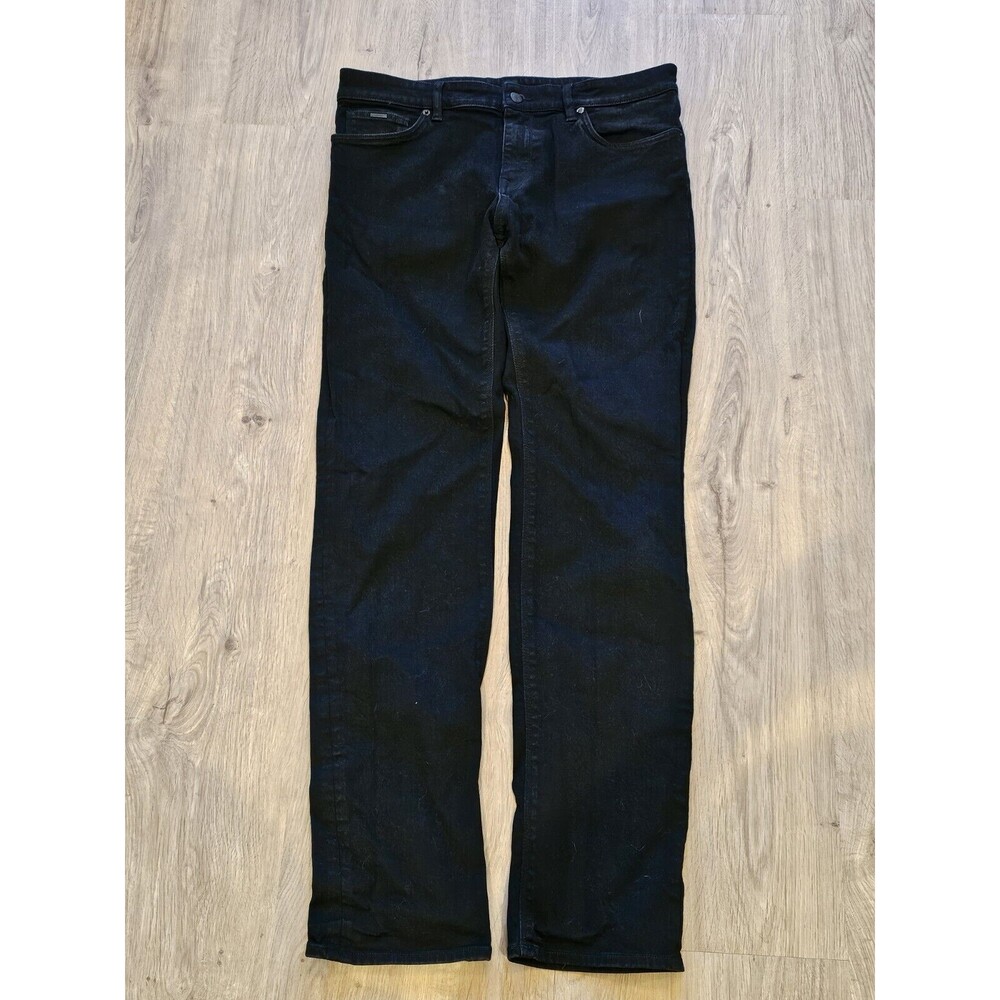 Hugo Boss Men's Denim Jeans  Candiani Stretch Italian Fabric 34×34 Black